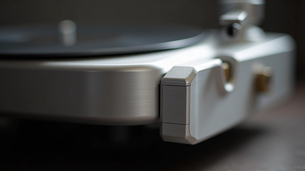 Detail strojního zpracování hliníkového pouzdra pro audio zesilovač