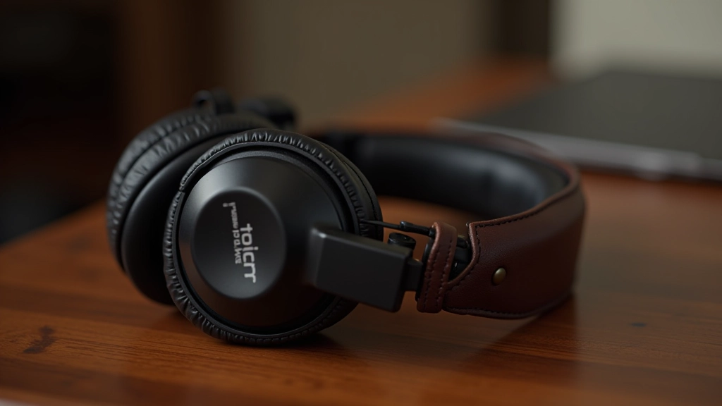 Prémiová planární magnetická sluchátka s kožením pouzdrem na dřevěném stole